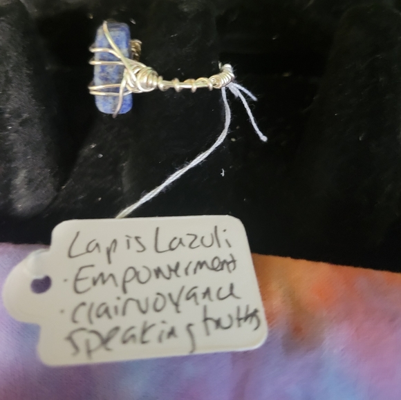 Handmade wire wrapped lapis lazuli ring size 4.5 - Picture 4 of 4